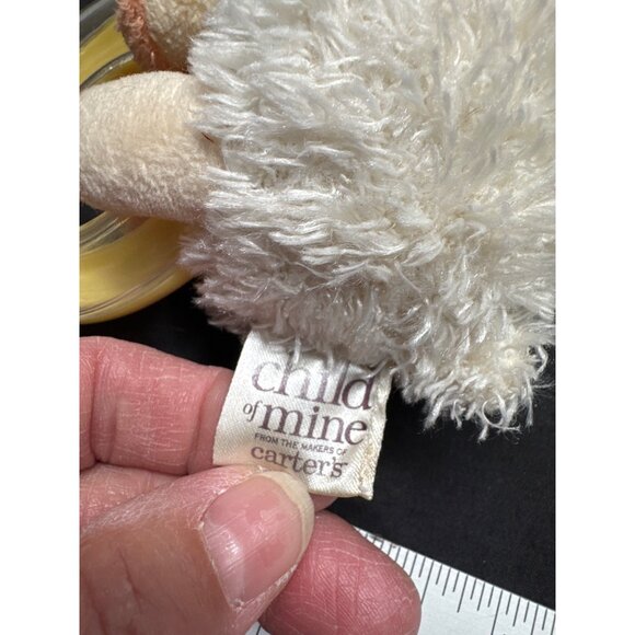 Child Of Mine By Carters Plush Lamb Baby Ring Rattle Toy Ideal For Newborns - Picture 2 of 6